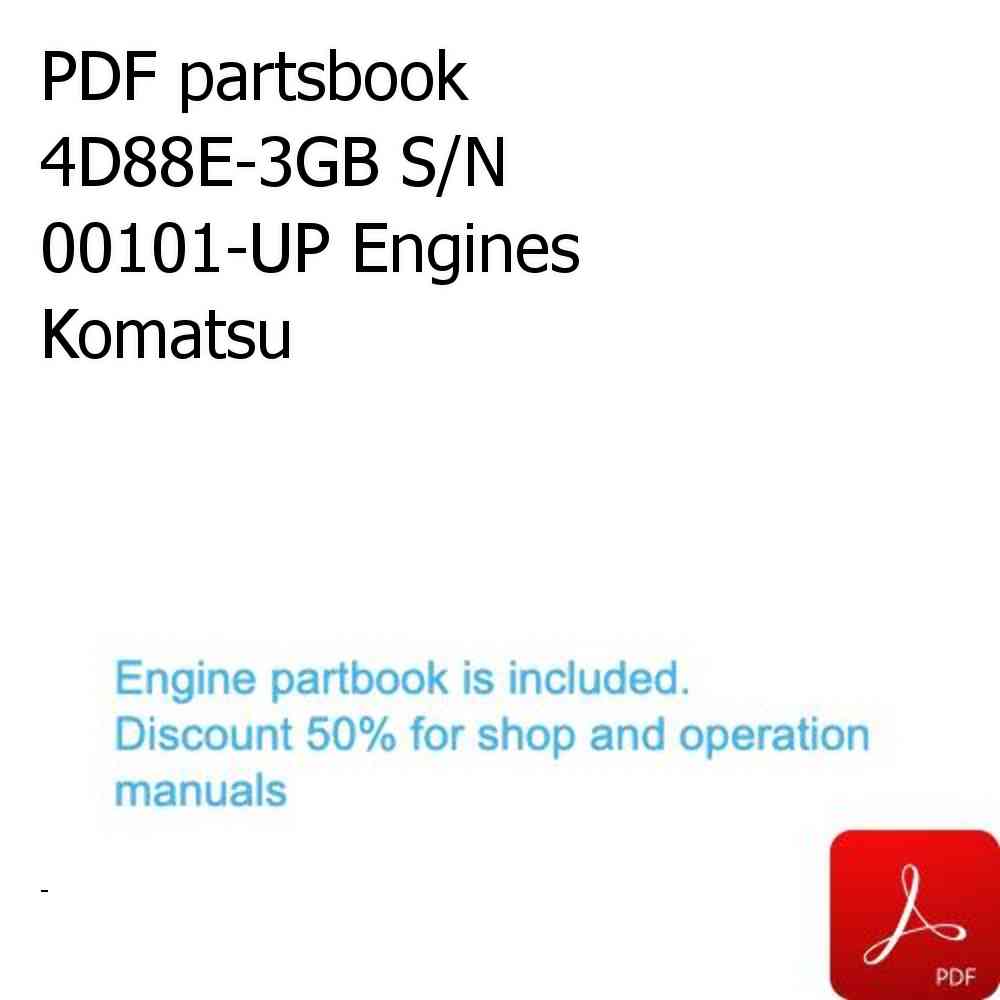 PDF partsbook 4D88E-3GB S/N 00101-UP Engines Komatsu