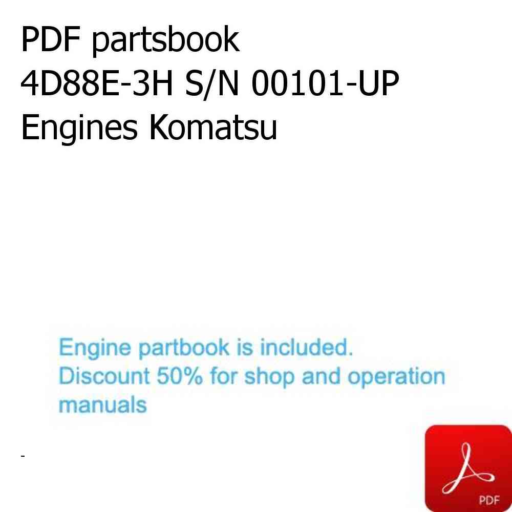 PDF partsbook 4D88E-3H S/N 00101-UP Engines Komatsu