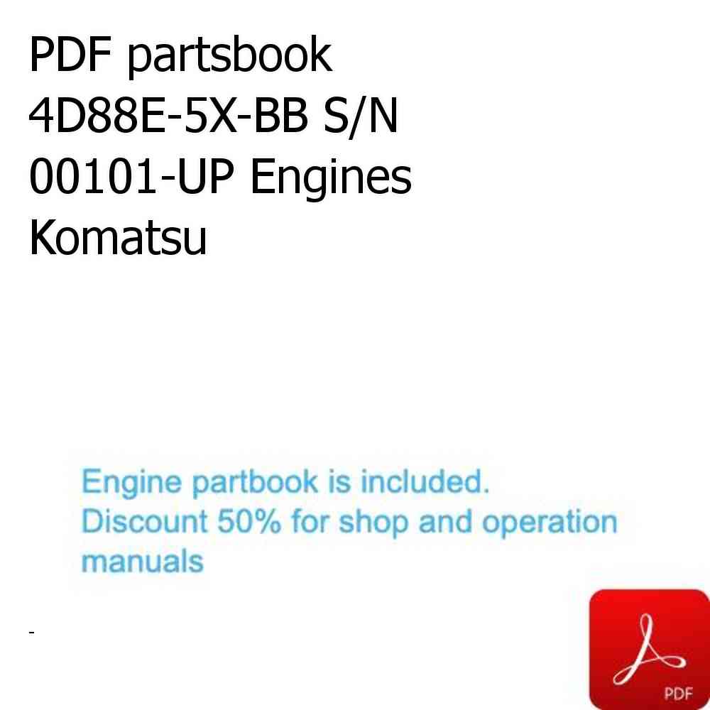 PDF partsbook 4D88E-5X-BB S/N 00101-UP Engines Komatsu