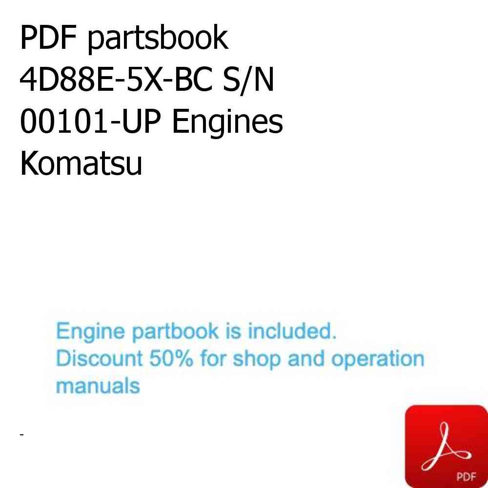 PDF partsbook 4D88E-5X-BC S/N 00101-UP Engines Komatsu