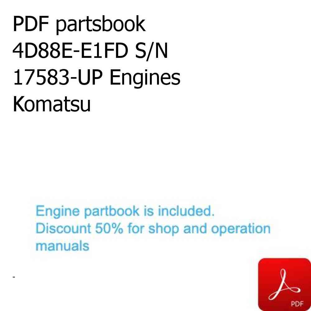 PDF partsbook 4D88E-E1FD S/N 17583-UP Engines Komatsu