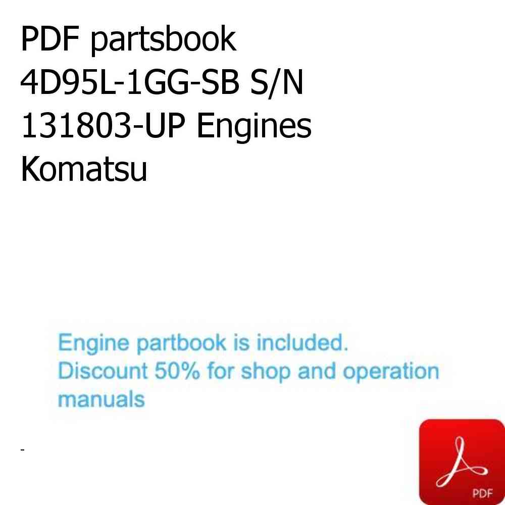 PDF partsbook 4D95L-1GG-SB S/N 131803-UP Engines Komatsu