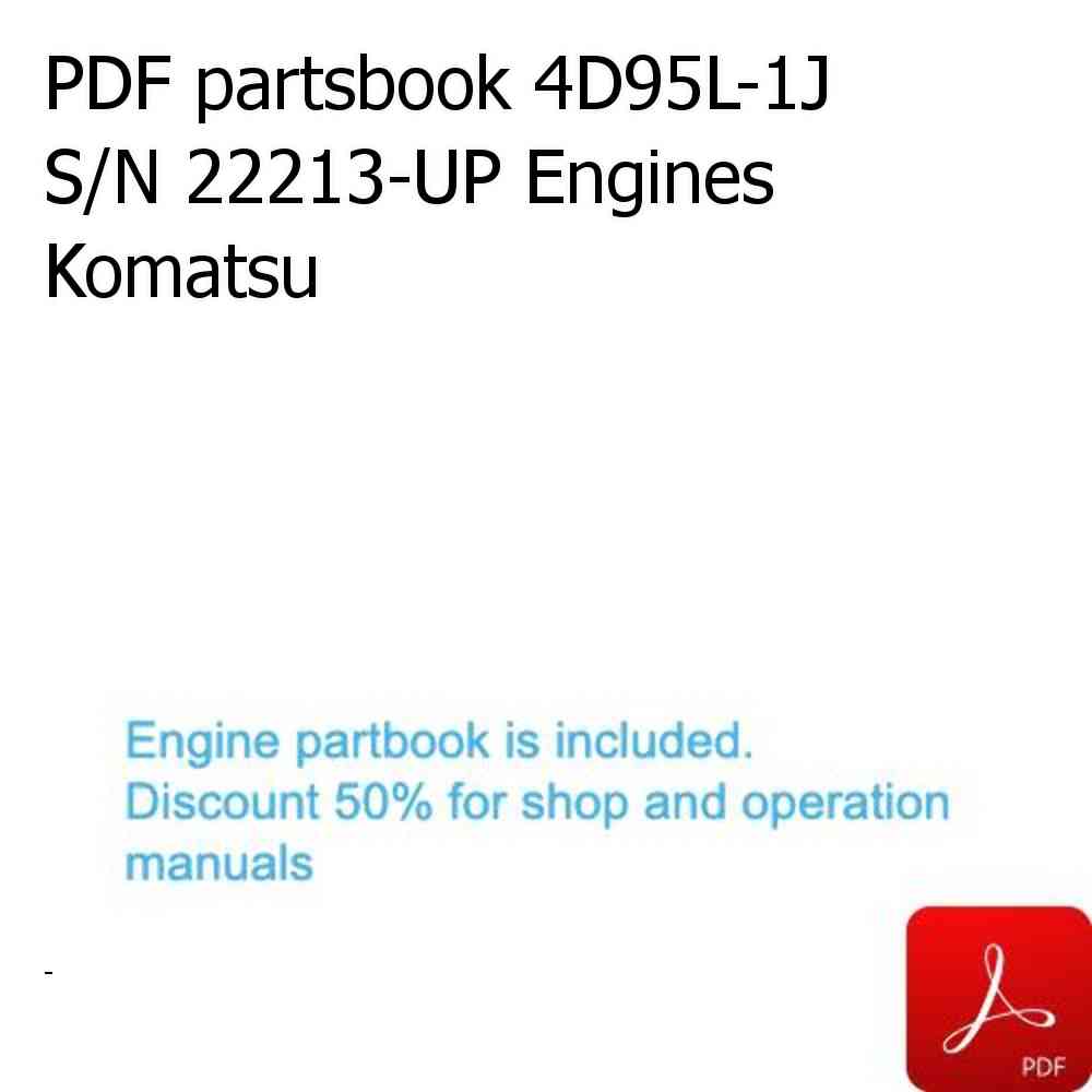 PDF partsbook 4D95L-1J S/N 22213-UP Engines Komatsu