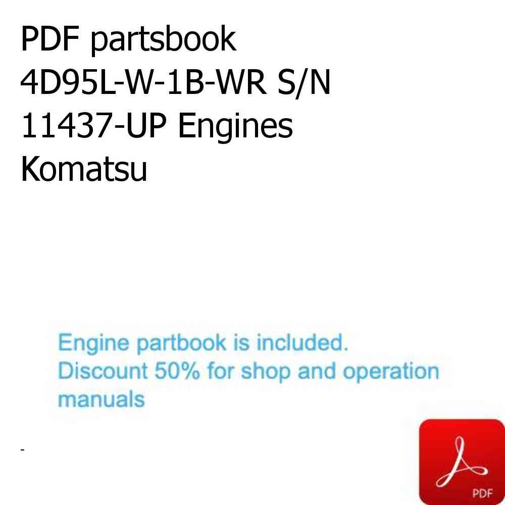PDF partsbook 4D95L-W-1B-WR S/N 11437-UP Engines Komatsu