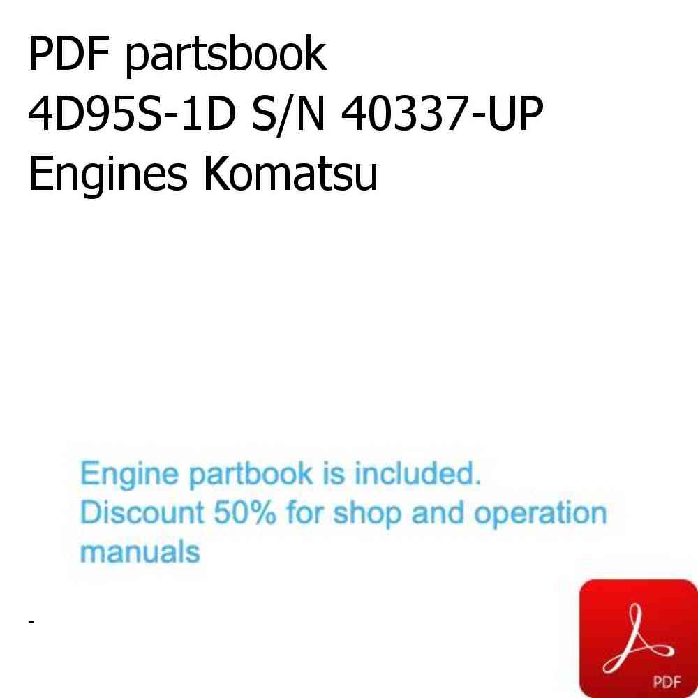PDF partsbook 4D95S-1D S/N 40337-UP Engines Komatsu