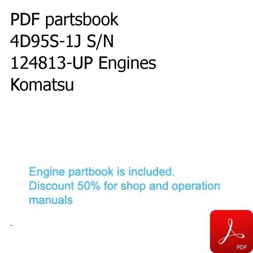 PDF partsbook 4D95S-1J S/N 124813-UP Engines Komatsu