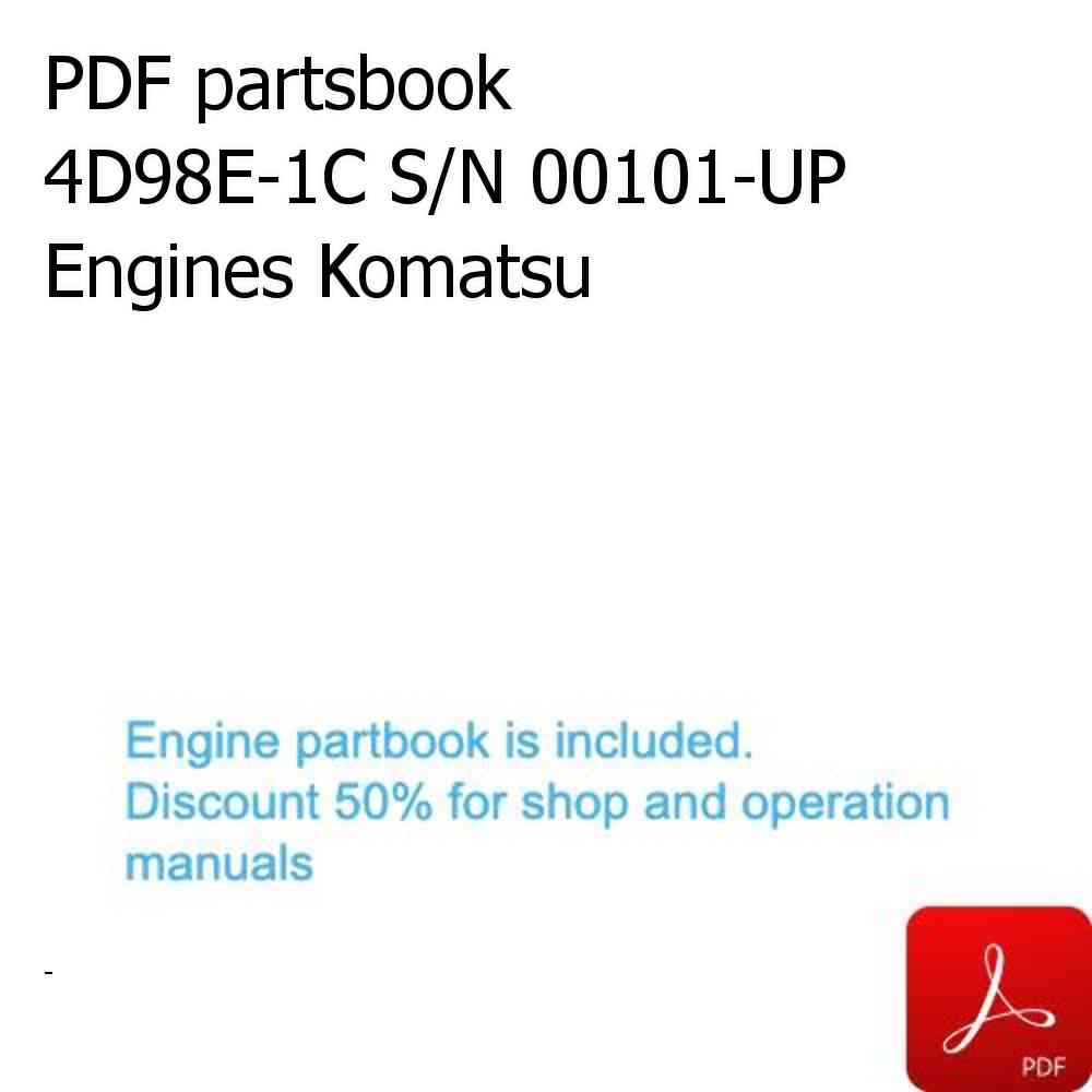 PDF partsbook 4D98E-1C S/N 00101-UP Engines Komatsu