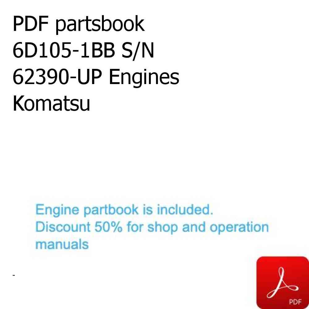 PDF partsbook 6D105-1BB S/N 62390-UP Engines Komatsu