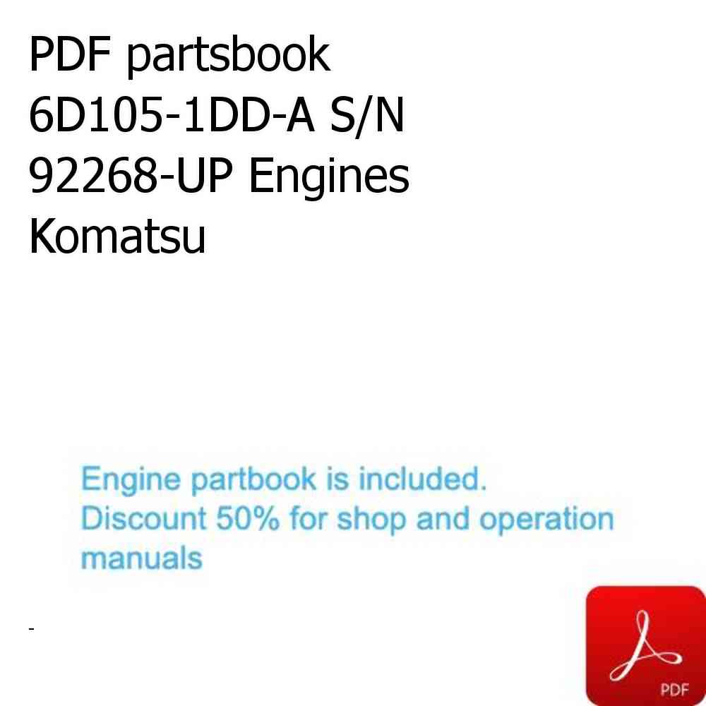 PDF partsbook 6D105-1DD-A S/N 92268-UP Engines Komatsu