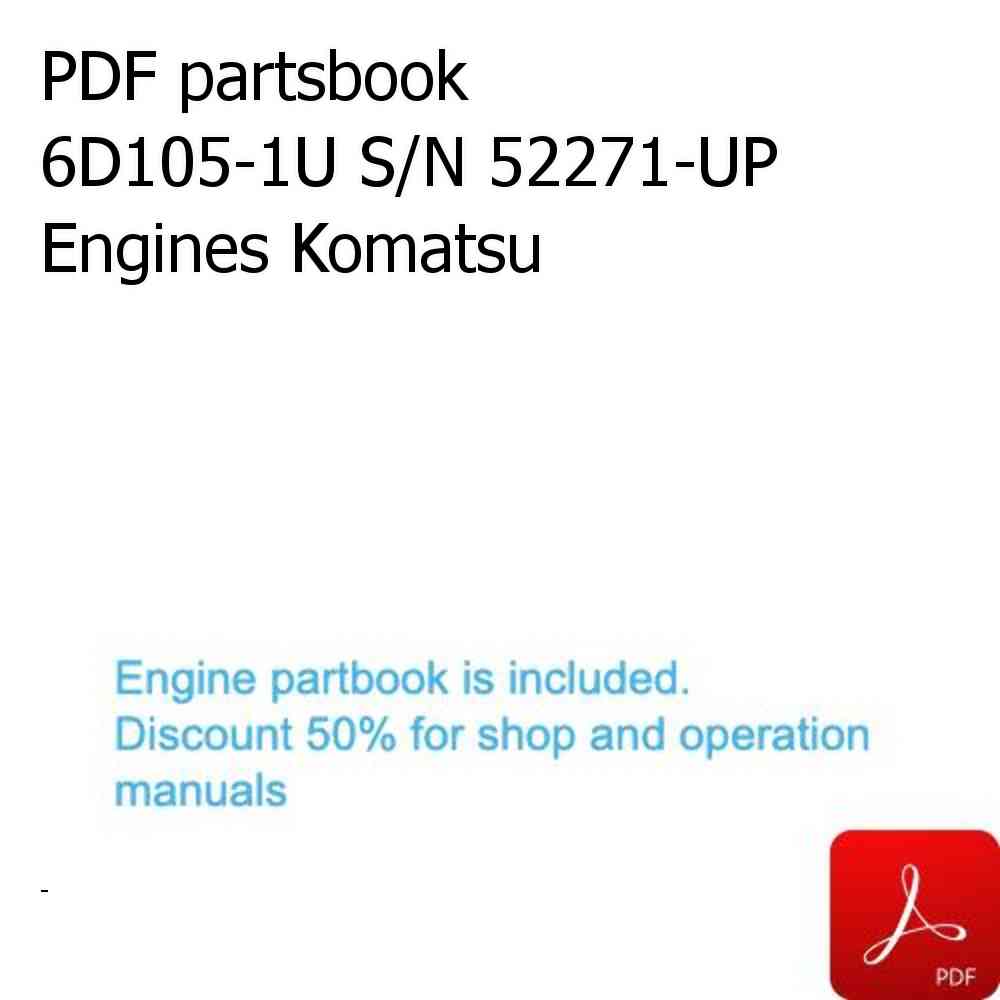 PDF partsbook 6D105-1U S/N 52271-UP Engines Komatsu
