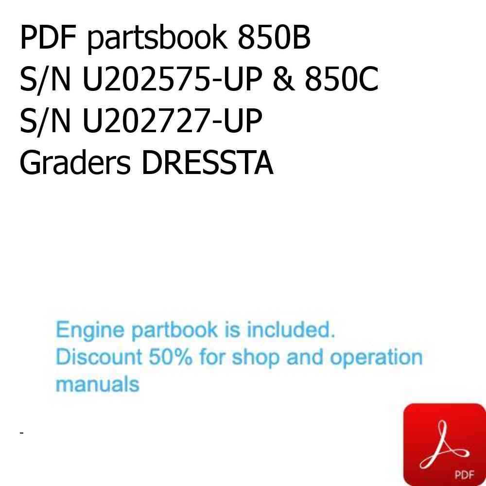 PDF partsbook 850B S/N U202575-UP & 850C S/N U202727-UP Graders DRESSTA