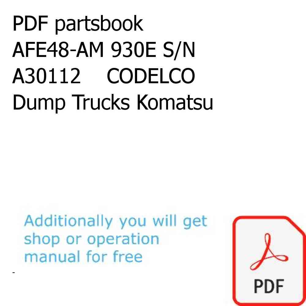 PDF partsbook AFE48-AM 930E S/N A30112    CODELCO Dump Trucks Komatsu