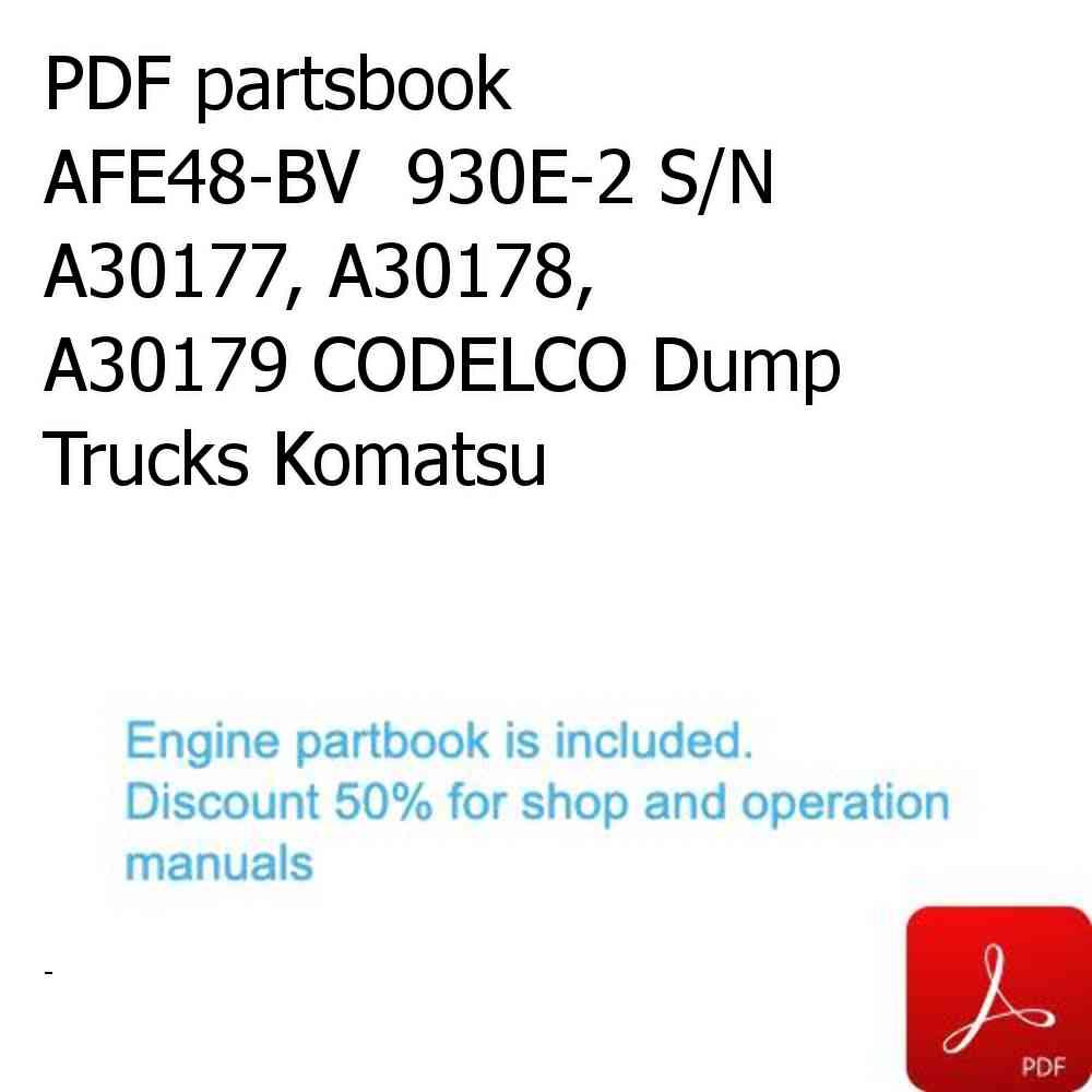 PDF partsbook AFE48-BV  930E-2 S/N A30177, A30178, A30179 CODELCO Dump Trucks Komatsu