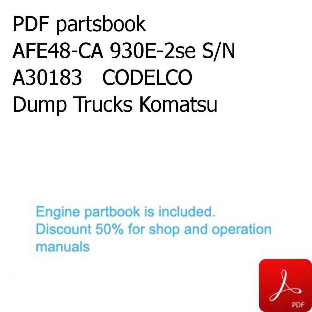 PDF partsbook AFE48-CA 930E-2se S/N A30183   CODELCO Dump Trucks Komatsu