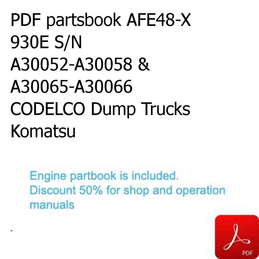 PDF partsbook AFE48-X 930E S/N A30052-A30058 & A30065-A30066 CODELCO Dump Trucks Komatsu