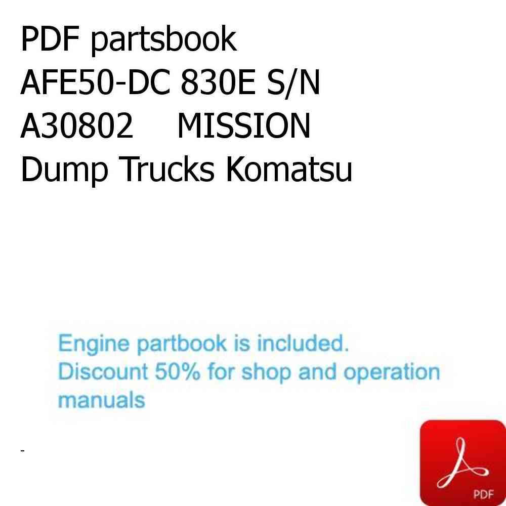 PDF partsbook AFE50-DC 830E S/N A30802    MISSION Dump Trucks Komatsu