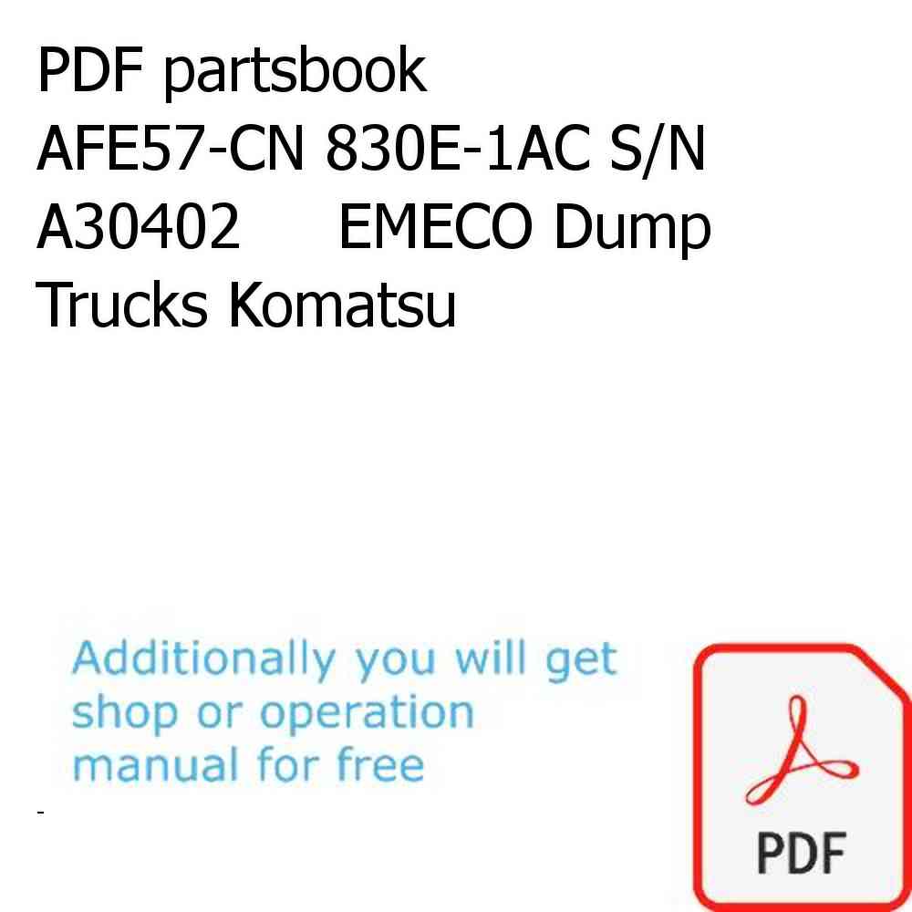 PDF partsbook AFE57-CN 830E-1AC S/N A30402     EMECO Dump Trucks Komatsu