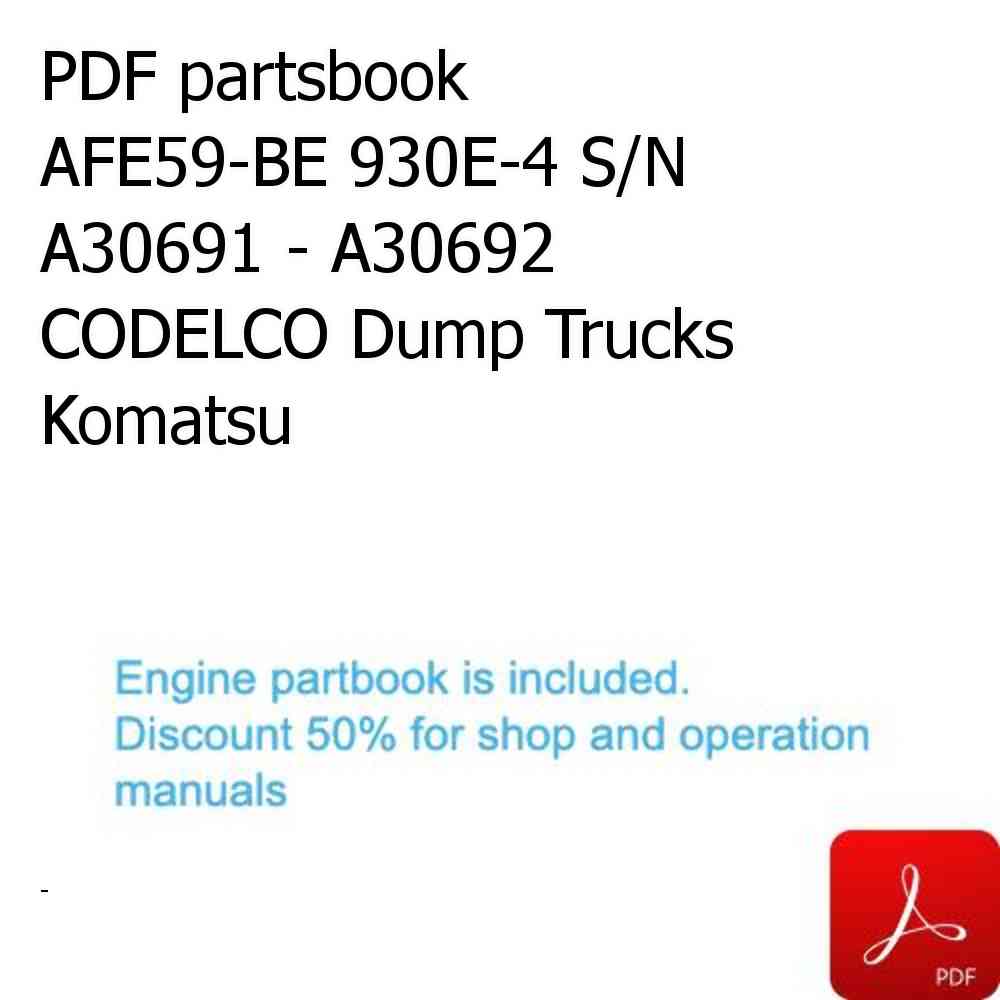 PDF partsbook AFE59-BE 930E-4 S/N A30691 - A30692     CODELCO Dump Trucks Komatsu