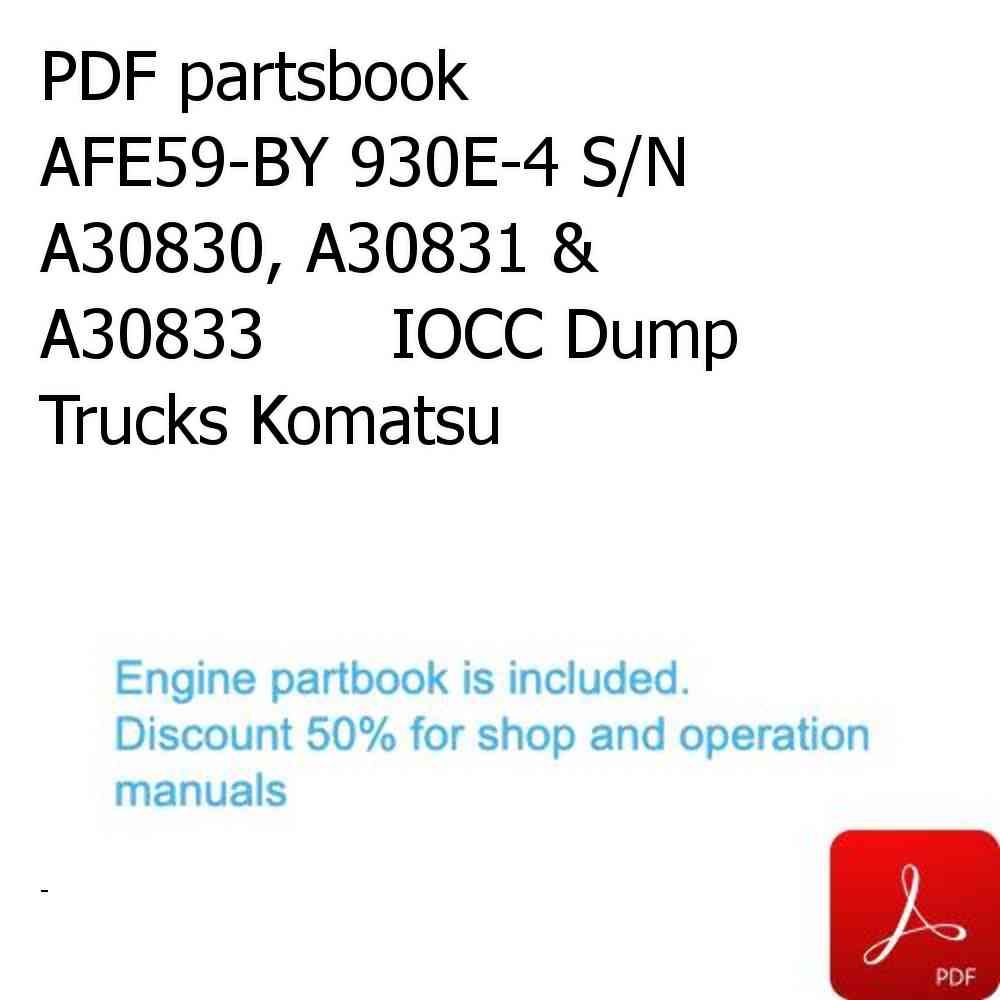 PDF partsbook AFE59-BY 930E-4 S/N A30830, A30831 & A30833      IOCC Dump Trucks Komatsu