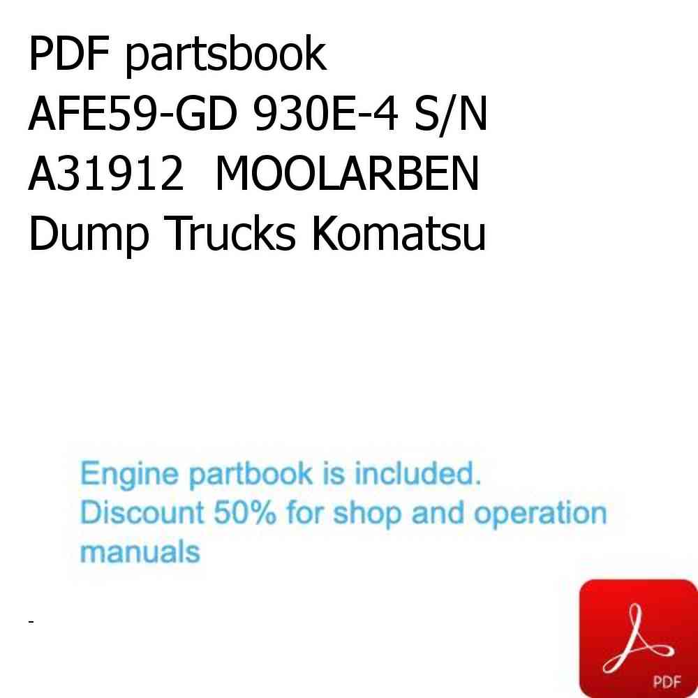 PDF partsbook AFE59-GD 930E-4 S/N A31912  MOOLARBEN Dump Trucks Komatsu