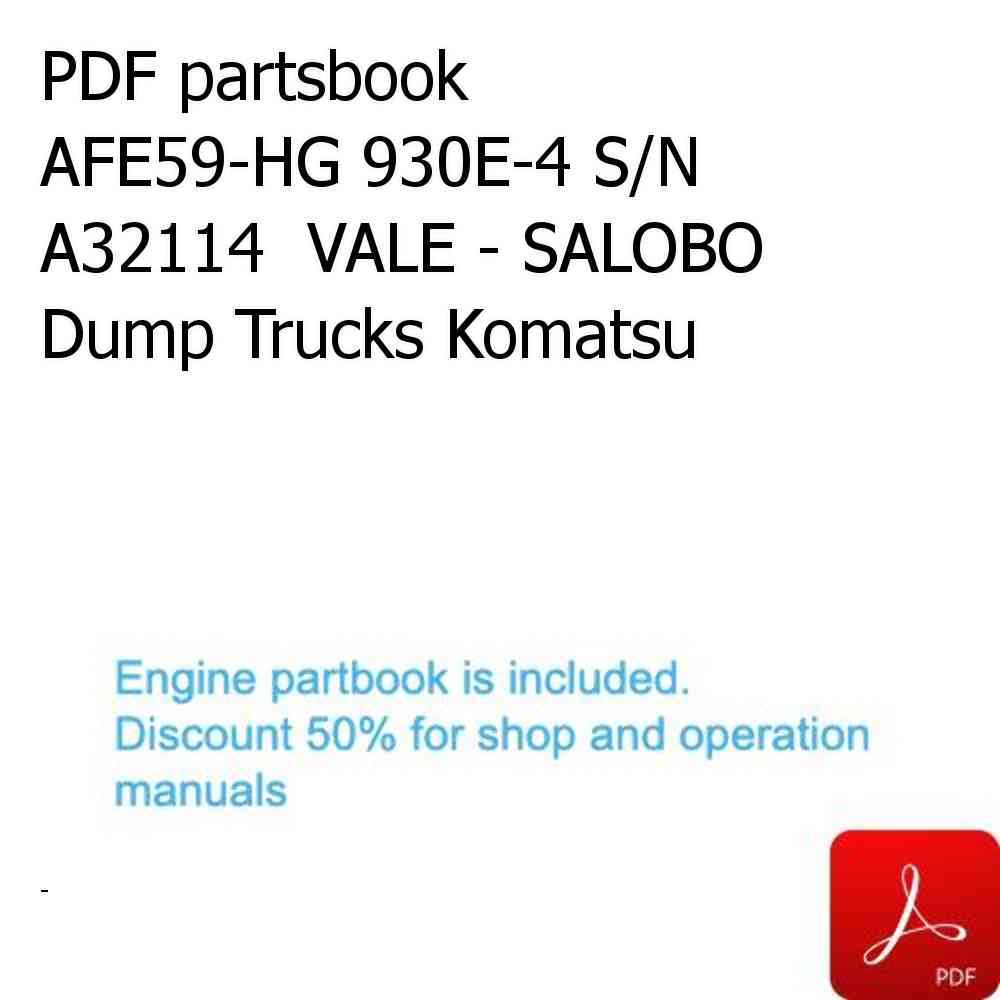 PDF partsbook AFE59-HG 930E-4 S/N A32114  VALE - SALOBO Dump Trucks Komatsu