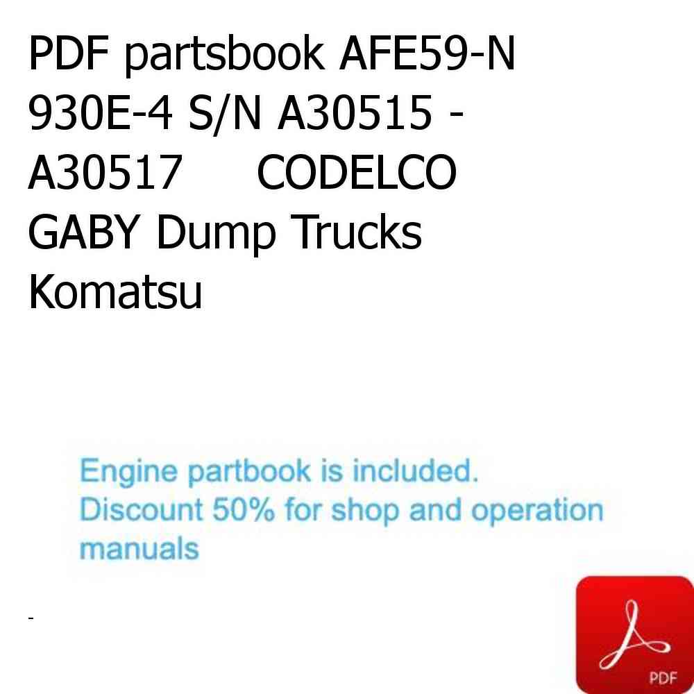 PDF partsbook AFE59-N 930E-4 S/N A30515 - A30517     CODELCO GABY Dump Trucks Komatsu