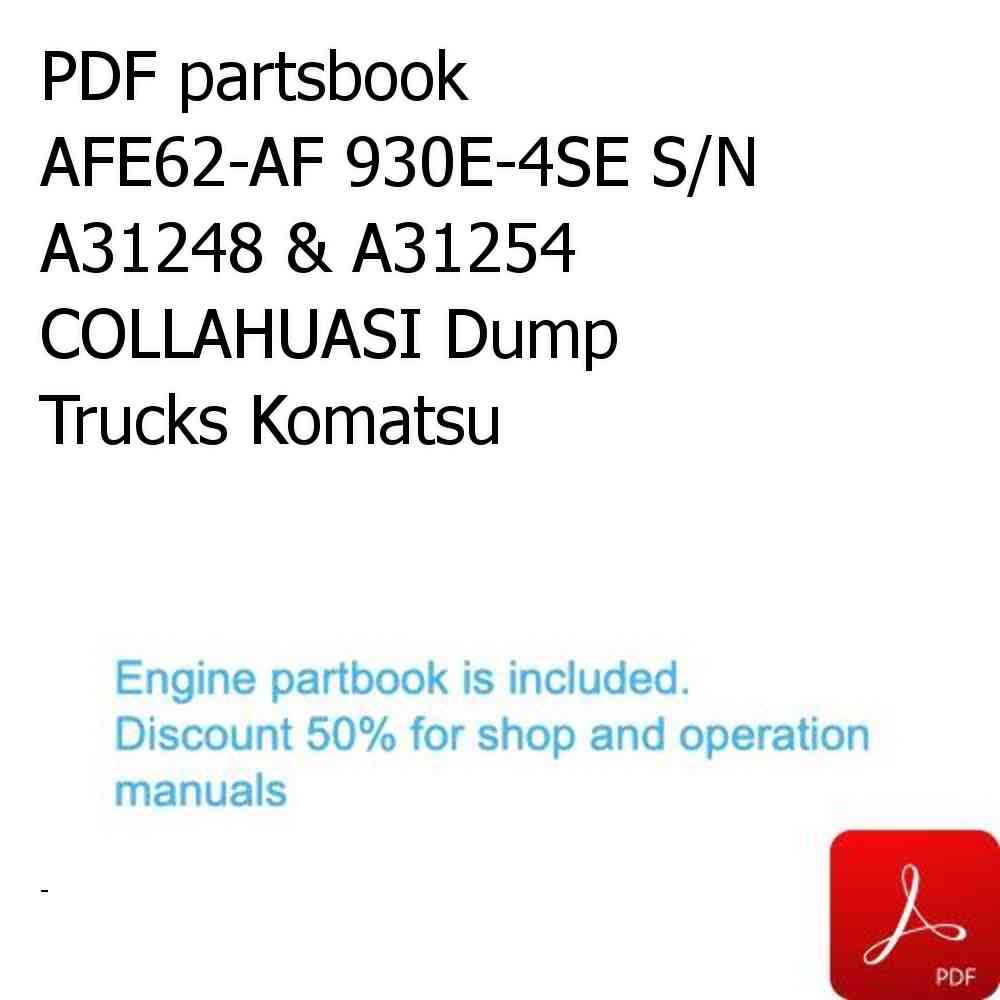 PDF partsbook AFE62-AF 930E-4SE S/N A31248 & A31254    COLLAHUASI Dump Trucks Komatsu