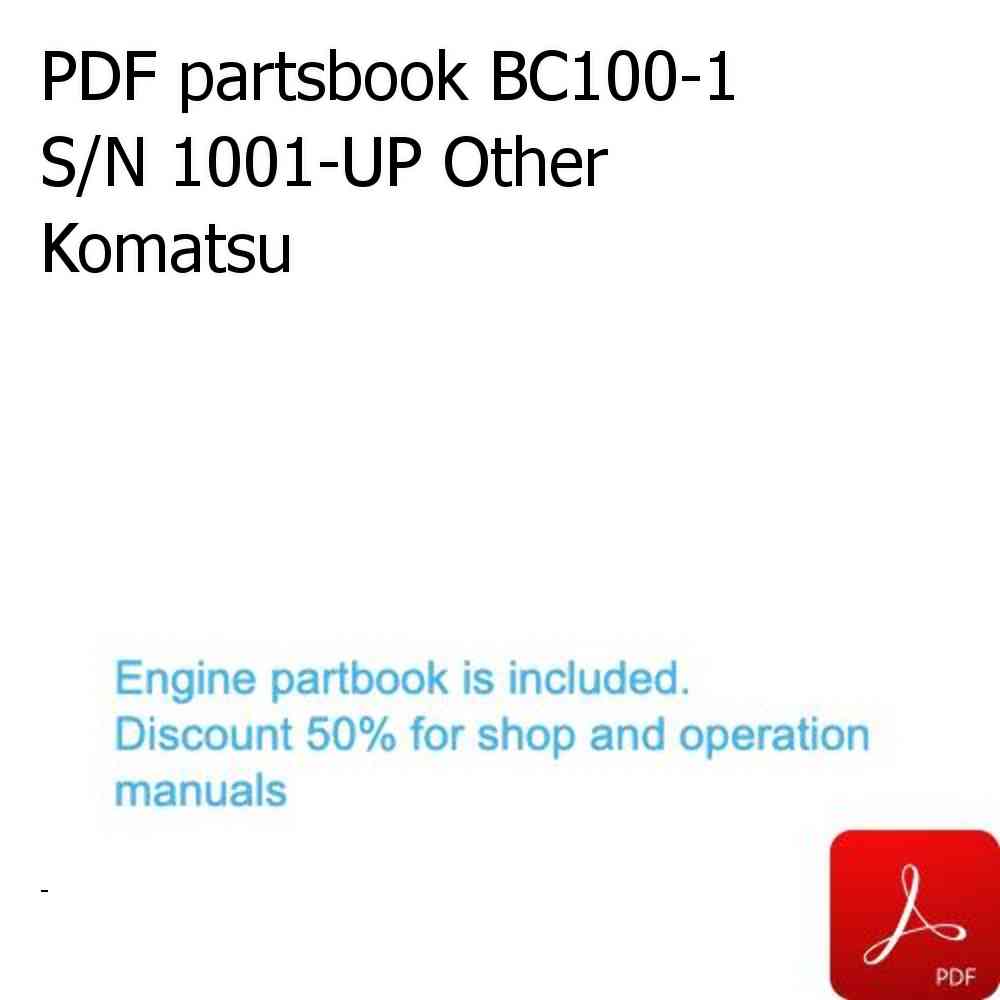 PDF partsbook BC100-1 S/N 1001-UP Other Komatsu