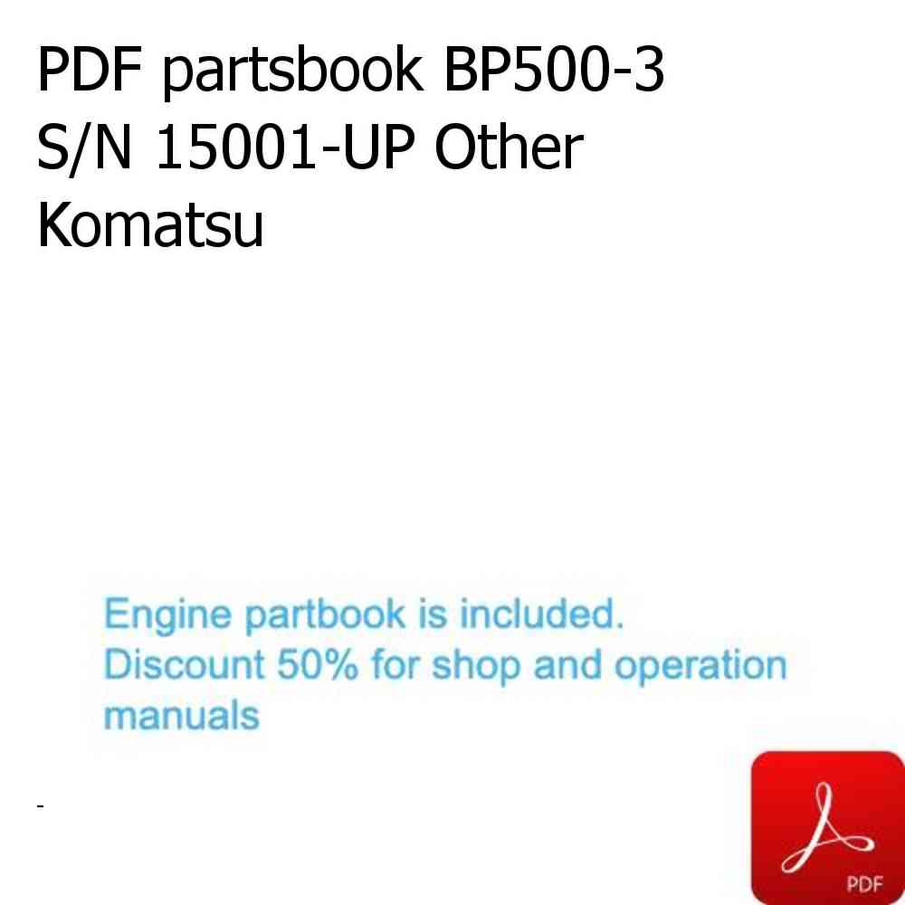 PDF partsbook BP500-3 S/N 15001-UP Other Komatsu