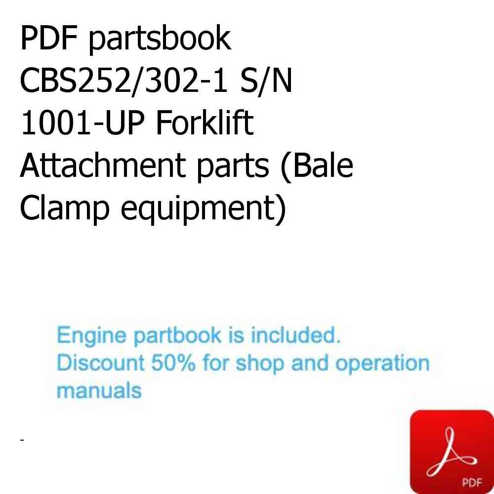 PDF partsbook CBS252/302-1 S/N 1001-UP Forklift Attachment parts (Bale Clamp equipment)