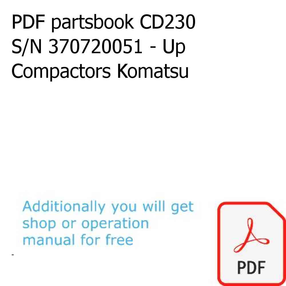 PDF partsbook CD230 S/N 370720051 - Up Compactors Komatsu