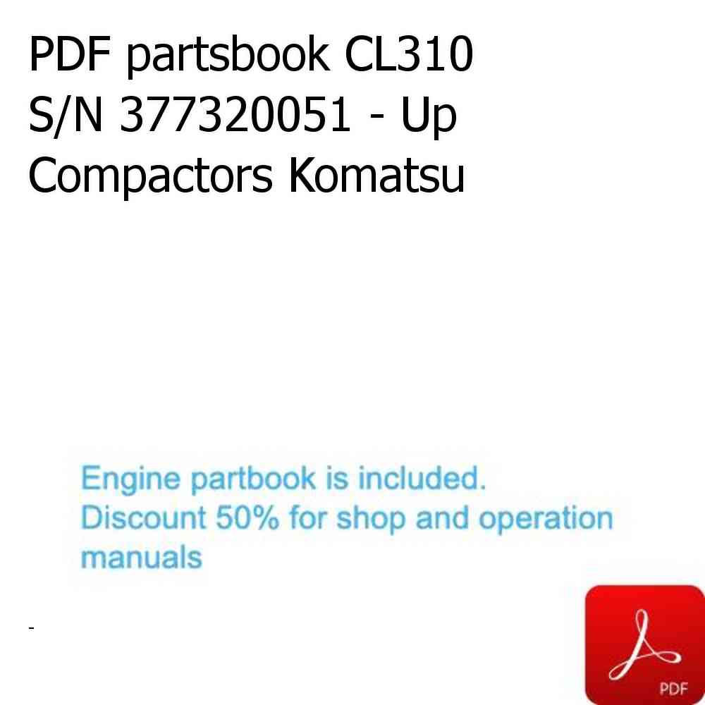 PDF partsbook CL310 S/N 377320051 - Up Compactors Komatsu