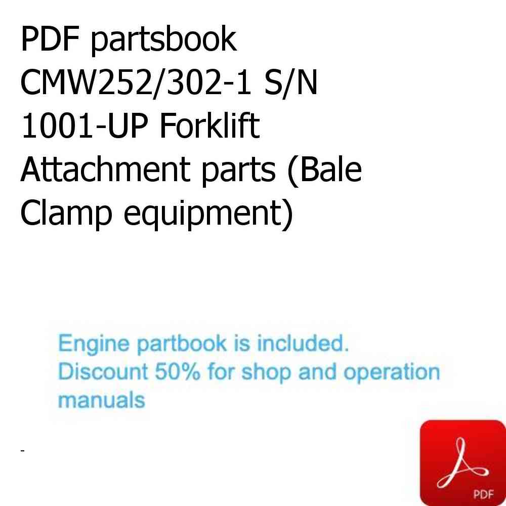 PDF partsbook CMW252/302-1 S/N 1001-UP Forklift Attachment parts (Bale Clamp equipment)