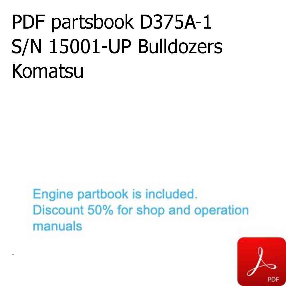 PDF partsbook D375A-1 S/N 15001-UP Bulldozers Komatsu