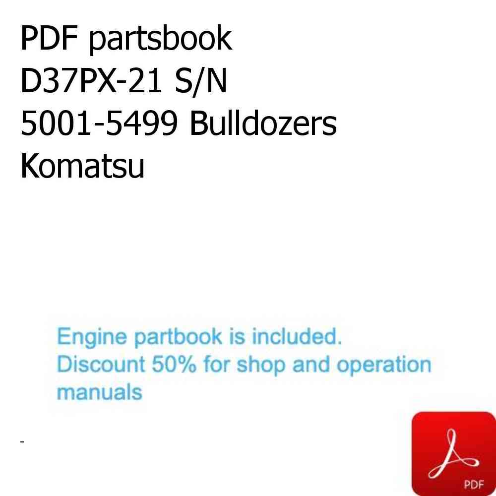 PDF partsbook D37PX-21 S/N 5001-5499 Bulldozers Komatsu