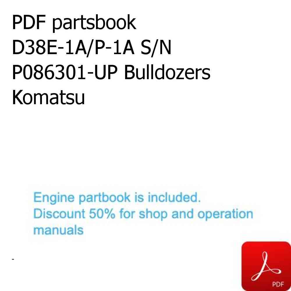 PDF partsbook D38E-1A/P-1A S/N P086301-UP Bulldozers Komatsu