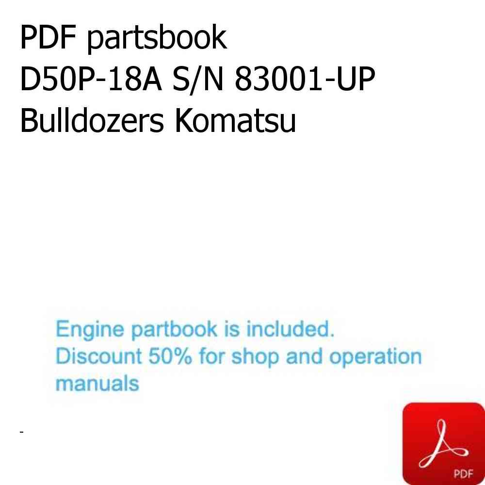 PDF partsbook D50P-18A S/N 83001-UP Bulldozers Komatsu
