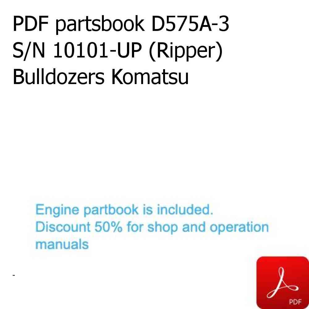PDF partsbook D575A-3 S/N 10101-UP (Ripper) Bulldozers Komatsu