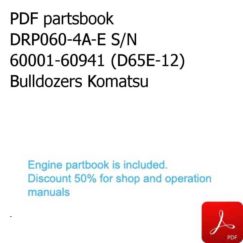 PDF partsbook DRP060-4A-E S/N 60001-60941 (D65E-12) Bulldozers Komatsu