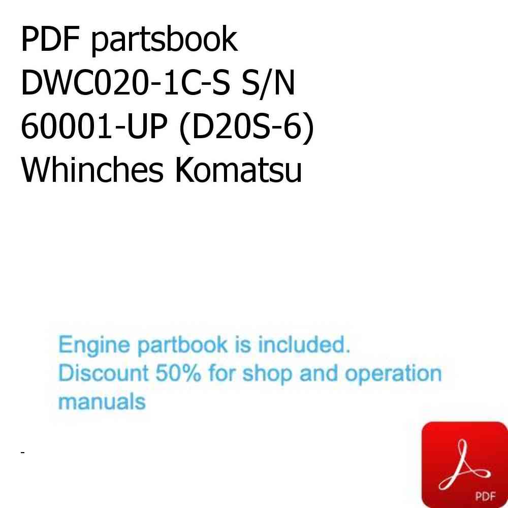 PDF partsbook DWC020-1C-S S/N 60001-UP (D20S-6) Whinches Komatsu