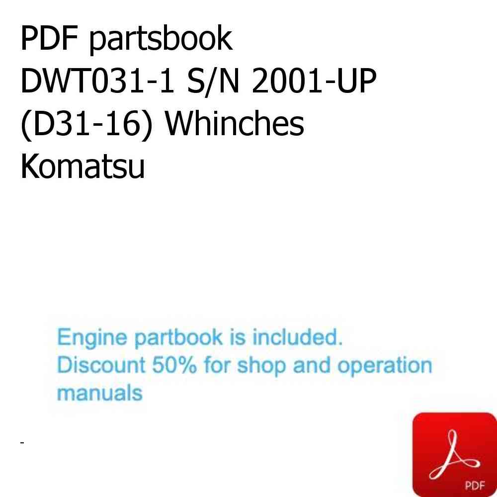 PDF partsbook DWT031-1 S/N 2001-UP (D31-16) Whinches Komatsu