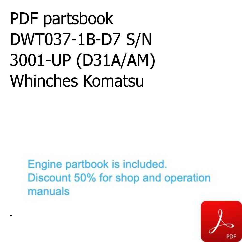 PDF partsbook DWT037-1B-D7 S/N 3001-UP (D31A/AM) Whinches Komatsu