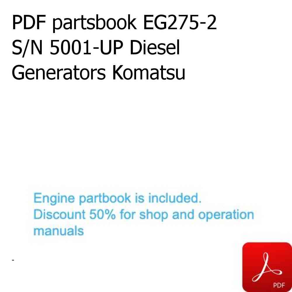 PDF partsbook EG275-2 S/N 5001-UP Diesel Generators Komatsu