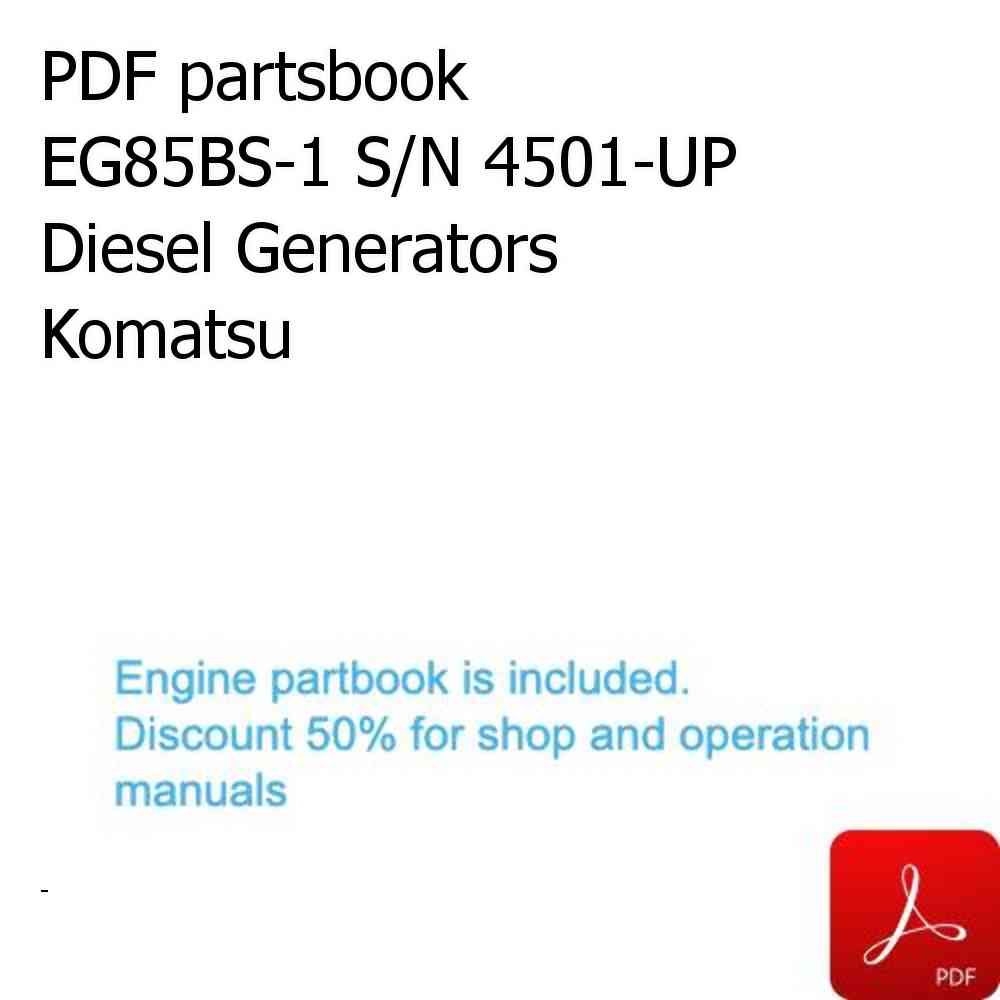 PDF partsbook EG85BS-1 S/N 4501-UP Diesel Generators Komatsu