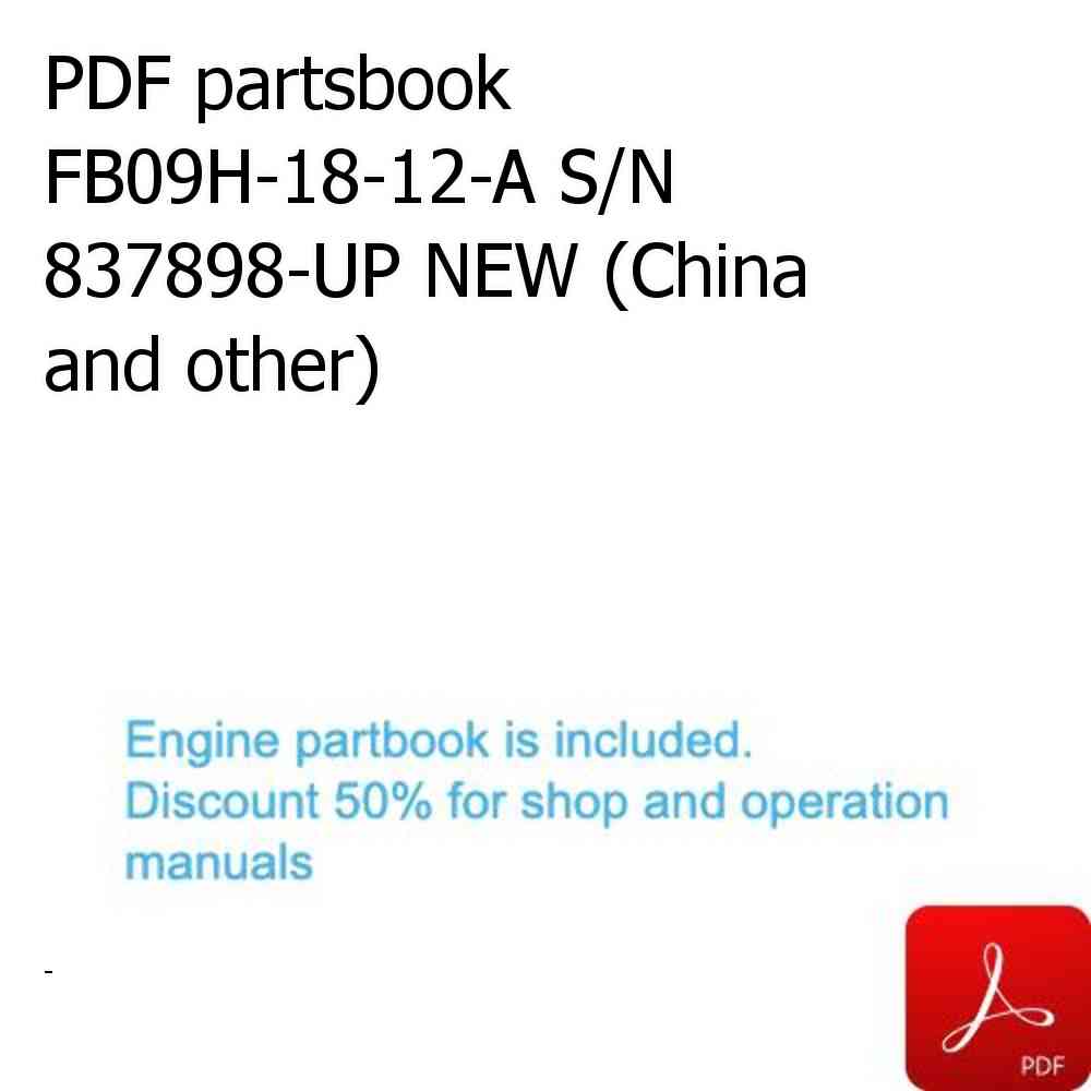 PDF partsbook FB09H-18-12-A S/N 837898-UP NEW (China and other)