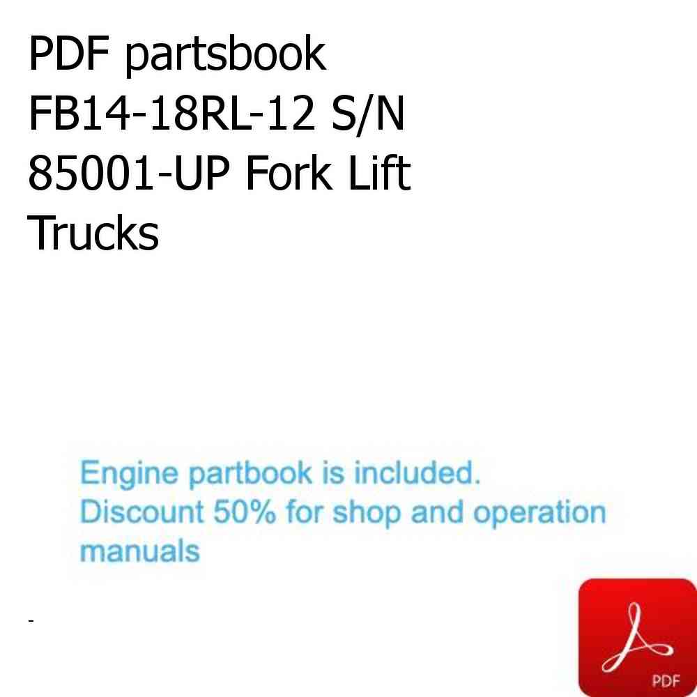 PDF partsbook FB14-18RL-12 S/N 85001-UP Fork Lift Trucks