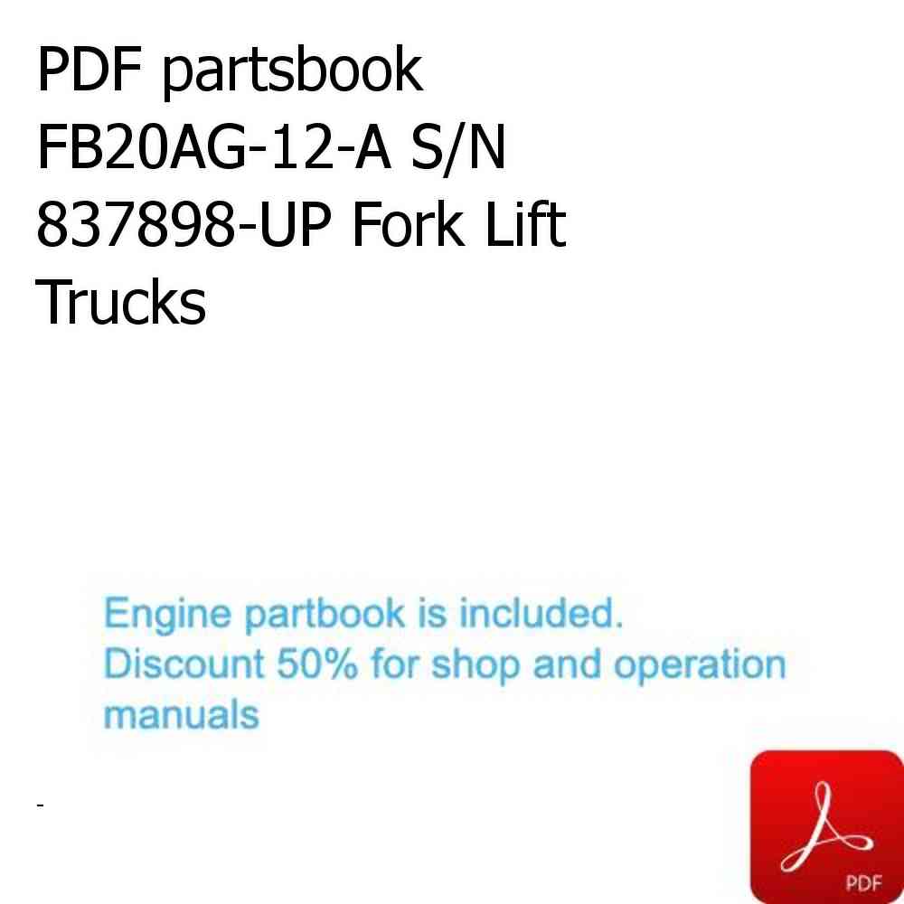 PDF partsbook FB20AG-12-A S/N 837898-UP Fork Lift Trucks