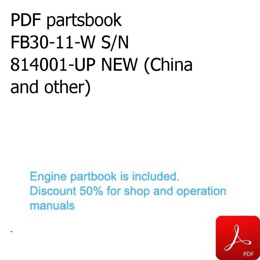 PDF partsbook FB30-11-W S/N 814001-UP NEW (China and other)
