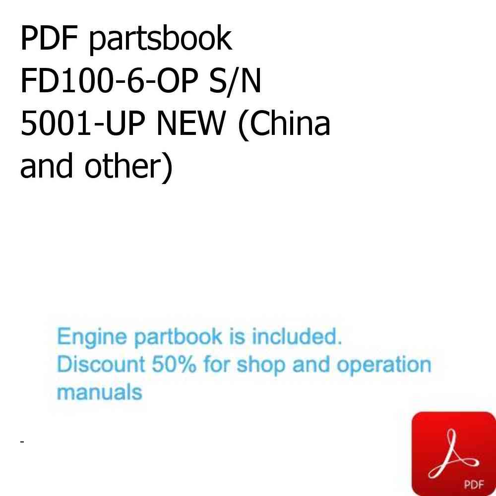 PDF partsbook FD100-6-OP S/N 5001-UP NEW (China and other)