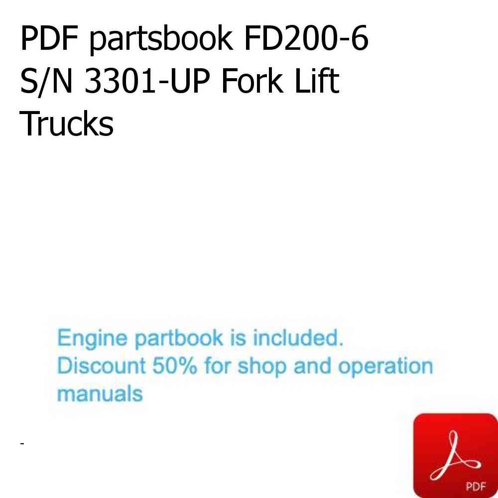 PDF partsbook FD200-6 S/N 3301-UP Fork Lift Trucks